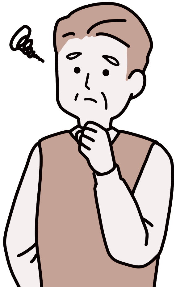 困っている高齢者のイラスト